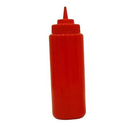 WINCO 16 oz Red Wide-Mouth Squeeze Bottle, PK6 PSW-16R